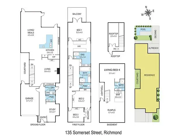 Floorplan of Homely house listing, 135 Somerset Street, Richmond VIC 3121
