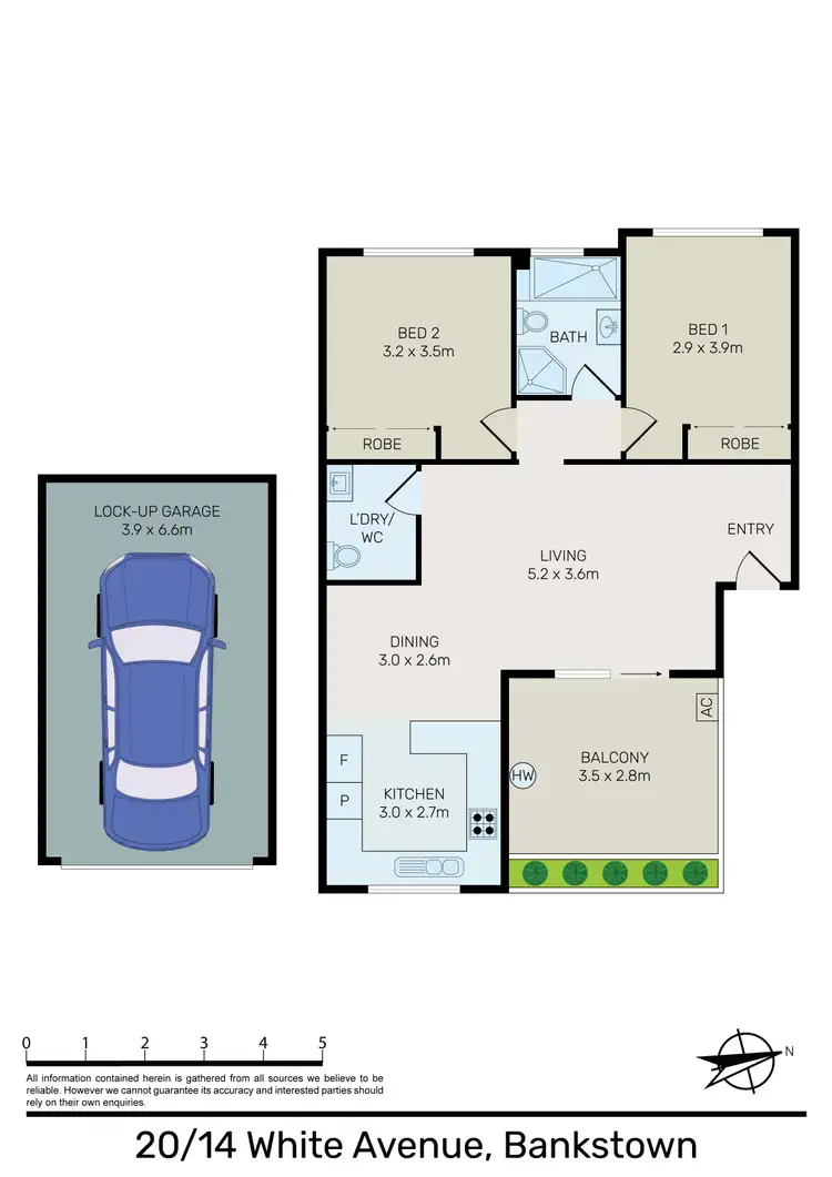 Floorplan of Homely unit listing, 20/14 White Avenue, Bankstown NSW 2200