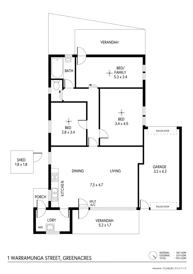 Floorplan of Homely house listing, 1 Warramunga Street, Greenacres SA 5086