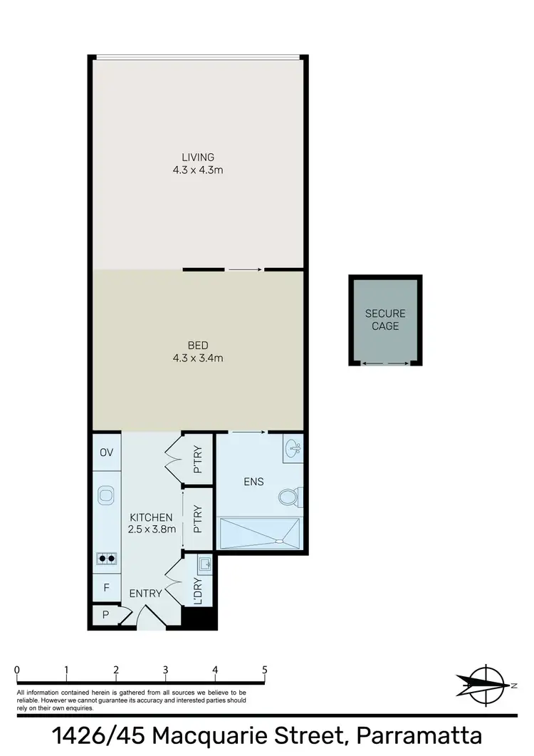 Floorplan of Homely apartment listing, 1426/45 Macquarie Street, Parramatta NSW 2150