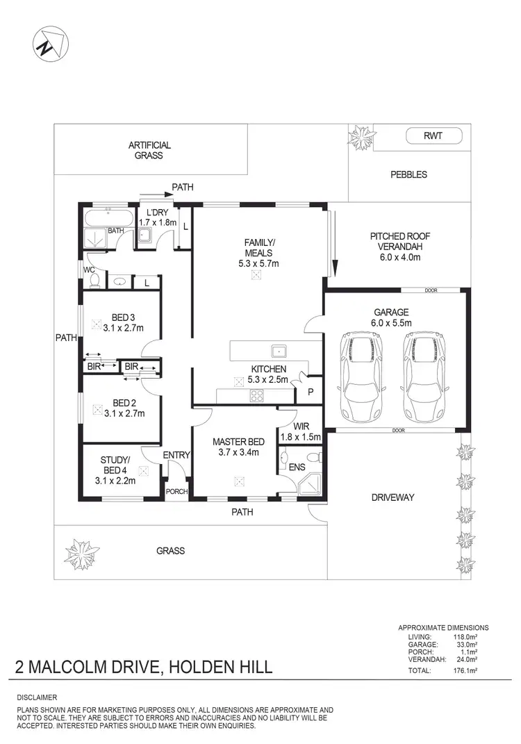 Floorplan of Homely house listing, 2 Malcolm Avenue, Holden Hill SA 5088