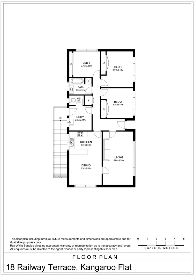Floorplan of Homely house listing, 18 Railway Terrace, Kangaroo Flat VIC 3555