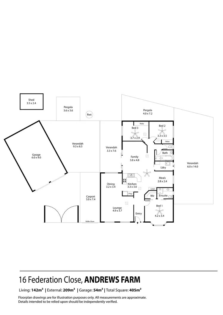 Floorplan of Homely house listing, 16 Federation Close, Andrews Farm SA 5114