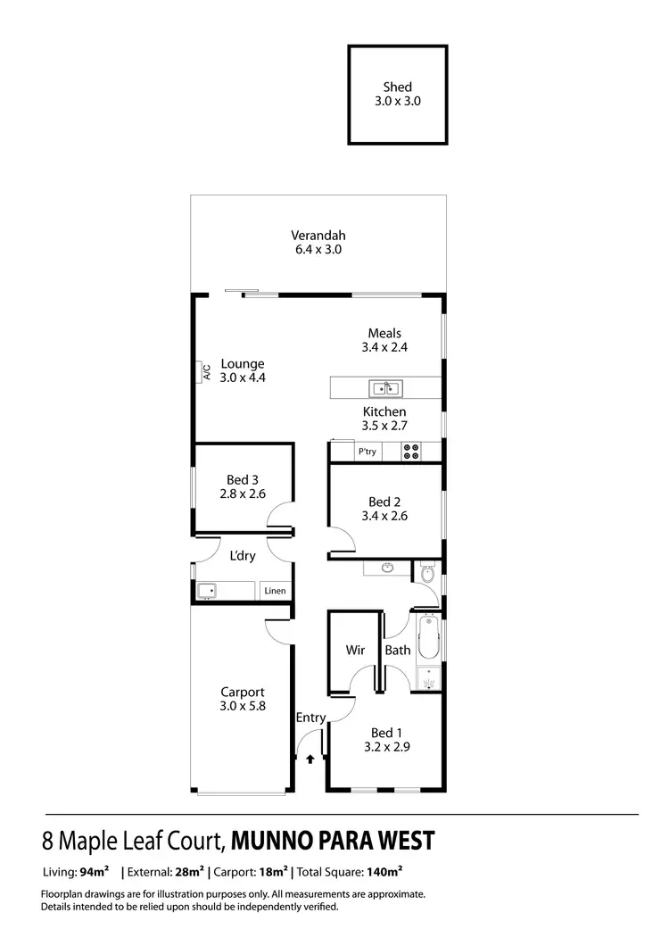 Floorplan of Homely house listing, 8 Maple Leaf Court, Munno Para West SA 5115