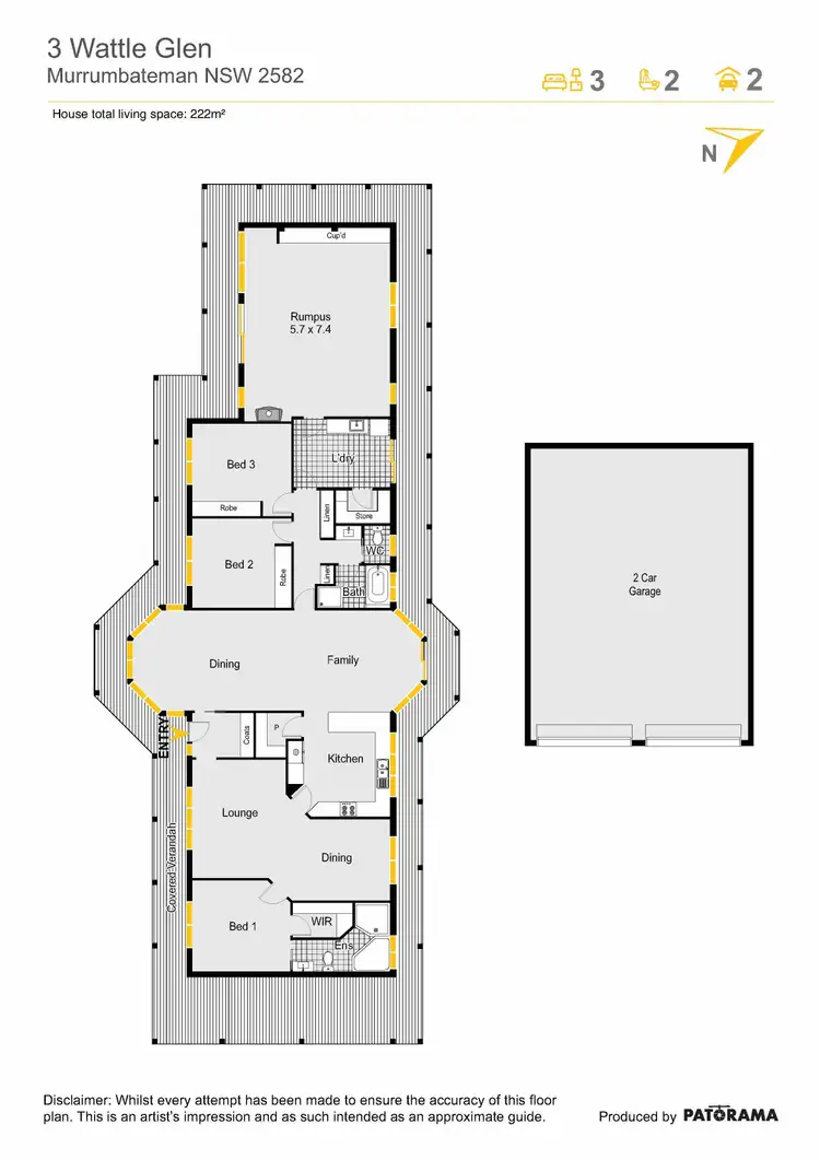 Floorplan of Homely house listing, 3 Wattle Glen, Murrumbateman NSW 2582