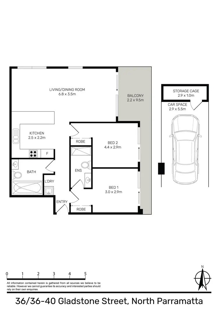Floorplan of Homely apartment listing, 36/36-40 Gladstone Street, North Parramatta NSW 2151