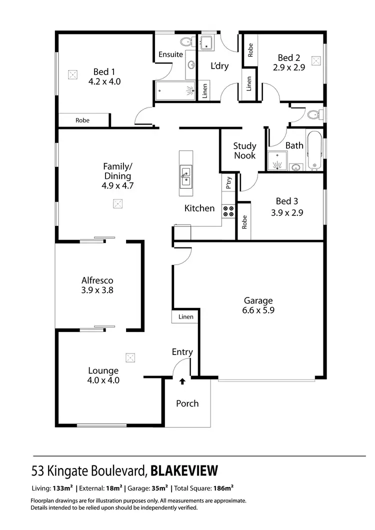Floorplan of Homely house listing, 53 Kingate Boulevard, Blakeview SA 5114