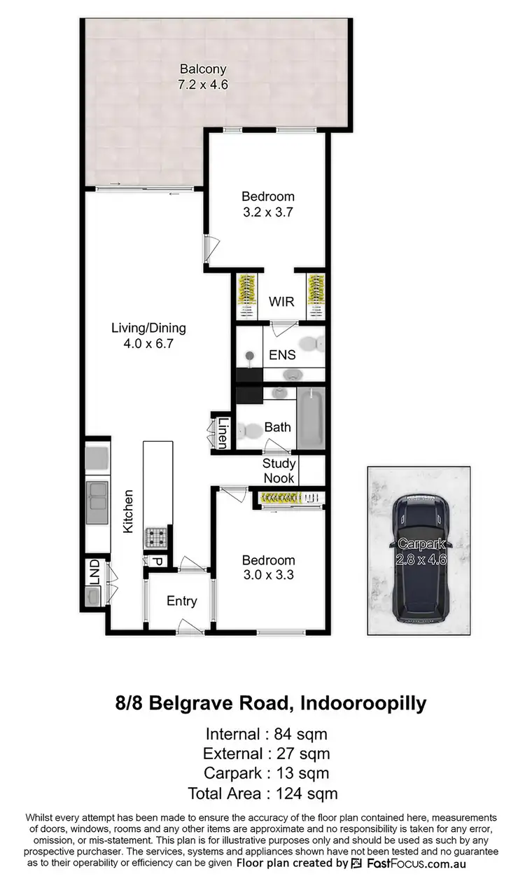 Floorplan of Homely unit listing, 8/8-12 Belgrave Road, Indooroopilly QLD 4068