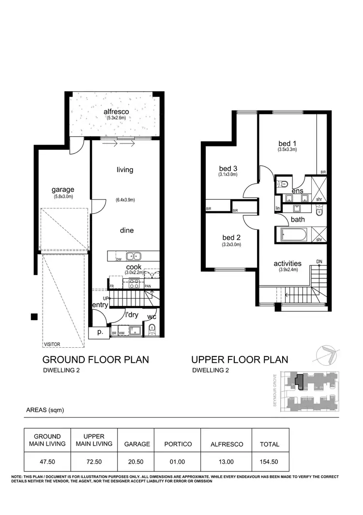 Floorplan of Homely townhouse listing, 2/3 Seymour Grove, Campbelltown SA 5074
