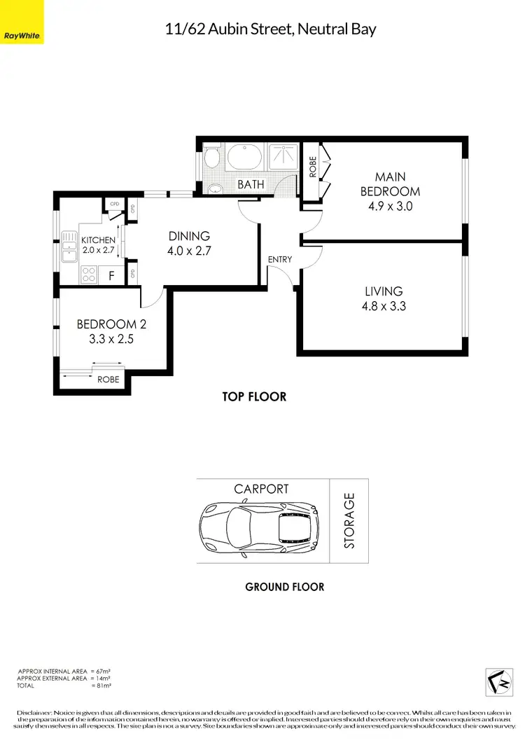 Floorplan of Homely apartment listing, 11/62 Aubin Street, Neutral Bay NSW 2089