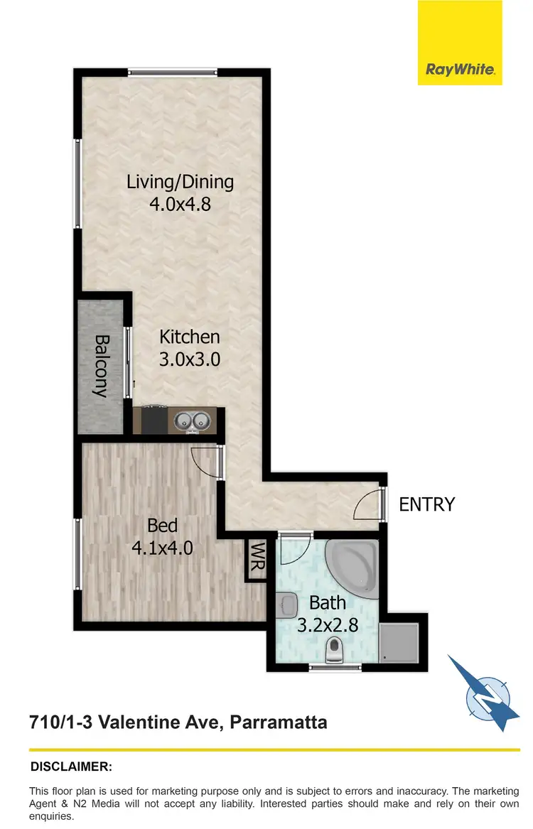 Floorplan of Homely apartment listing, 710/1-3 Valentine Avenue, Parramatta NSW 2150
