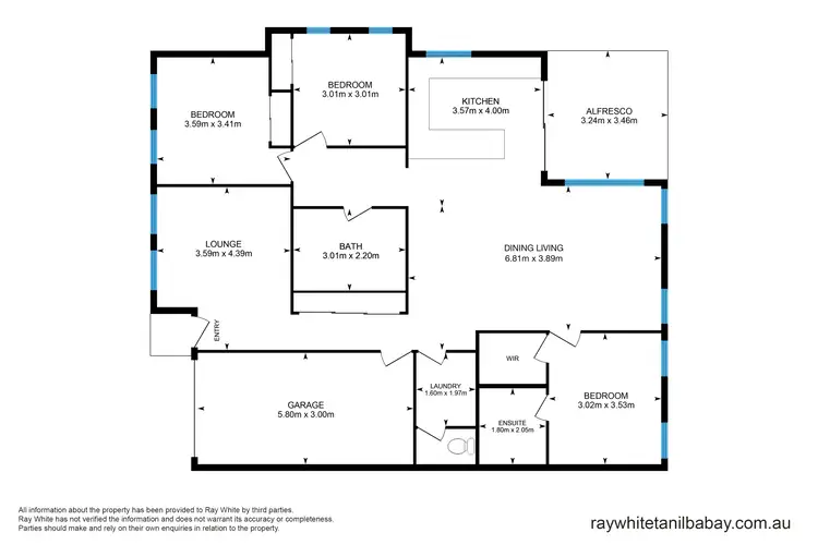 Floorplan of Homely semi-detached listing, 16b Reliance Boulevard, Tanilba Bay NSW 2319