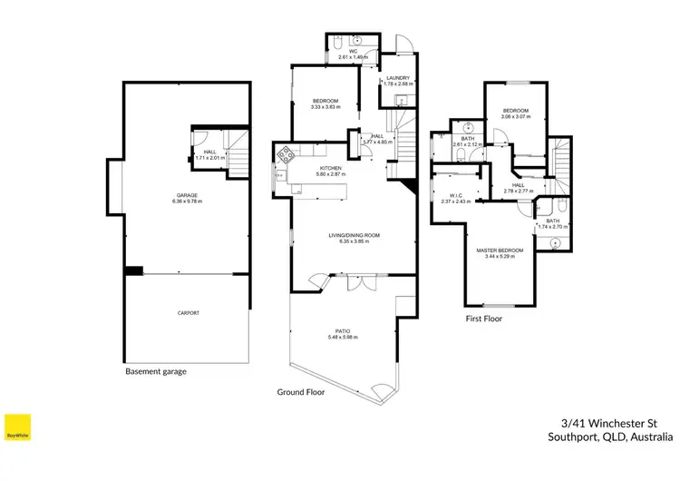 Floorplan of Homely townhouse listing, 3/41 Winchester Street, Southport QLD 4215