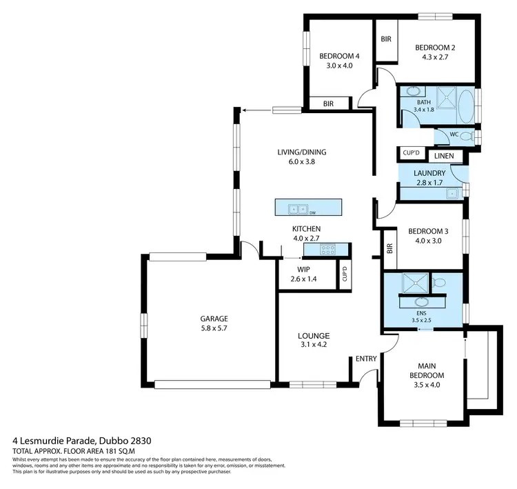 Floorplan of Homely house listing, 4 Lesmurdie Parade, Dubbo NSW 2830