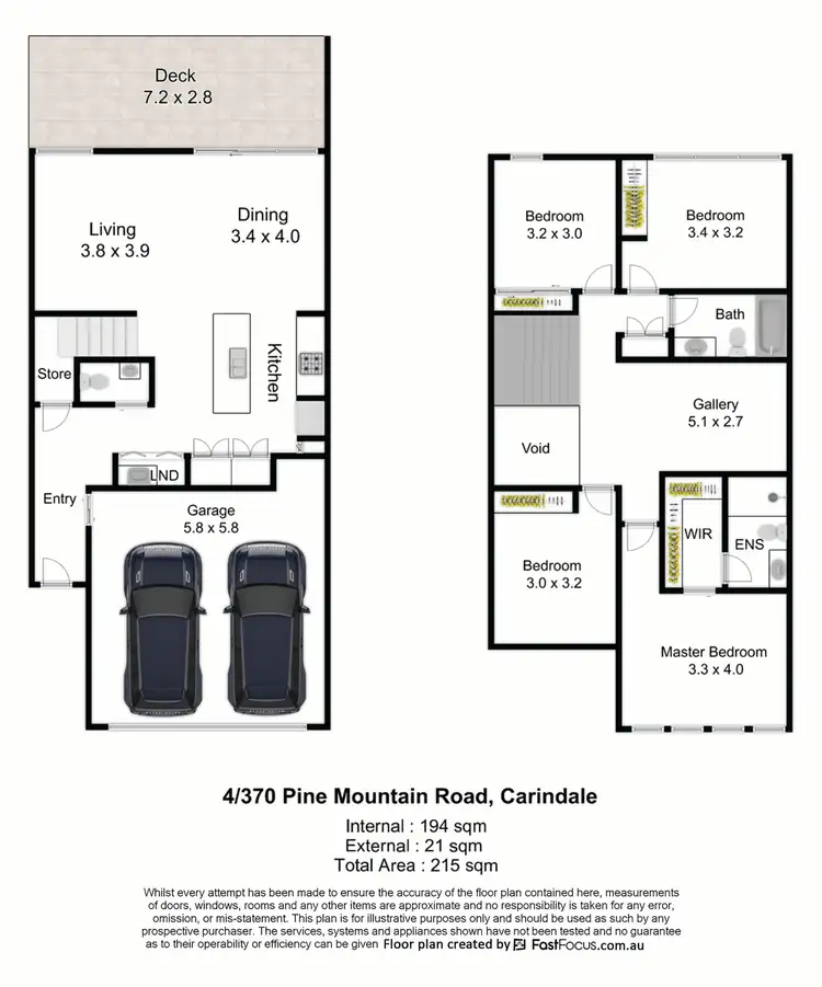 Floorplan of Homely townhouse listing, 4/370 Pine Mountain Road, Carindale QLD 4152