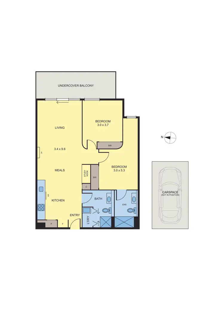 Floorplan of Homely apartment listing, B103/55 John Street, Brunswick East VIC 3057