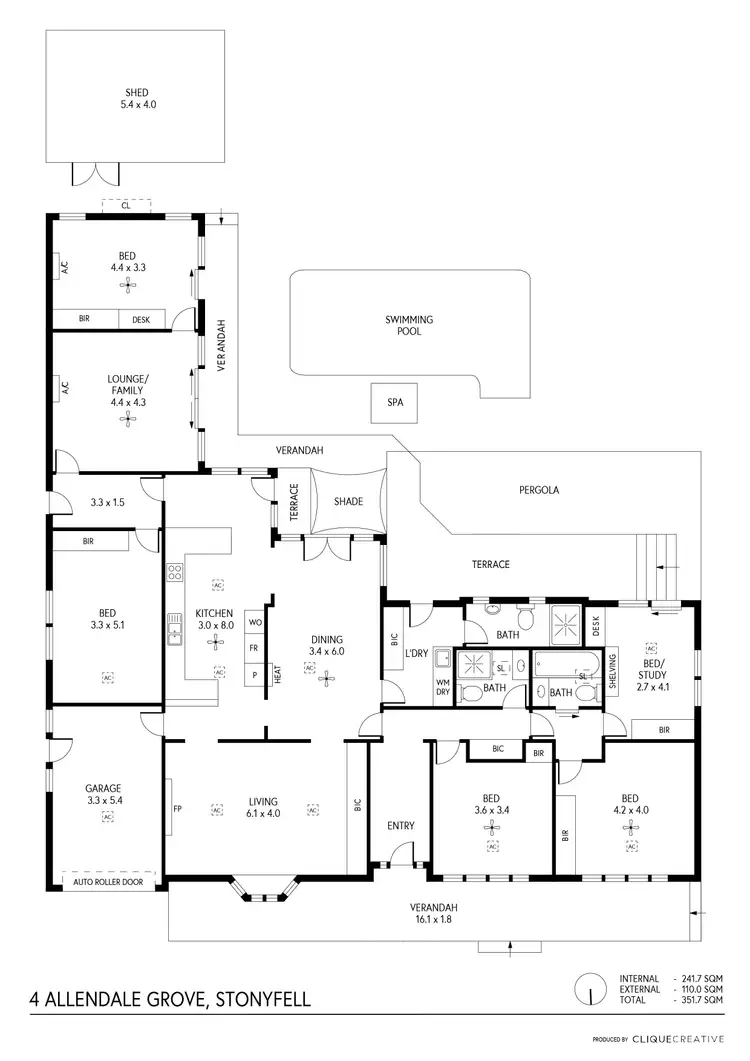 Floorplan of Homely house listing, 4 Allendale Grove, Stonyfell SA 5066