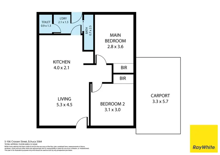 Floorplan of Homely unit listing, 5/106 Crossen Street, Echuca VIC 3564