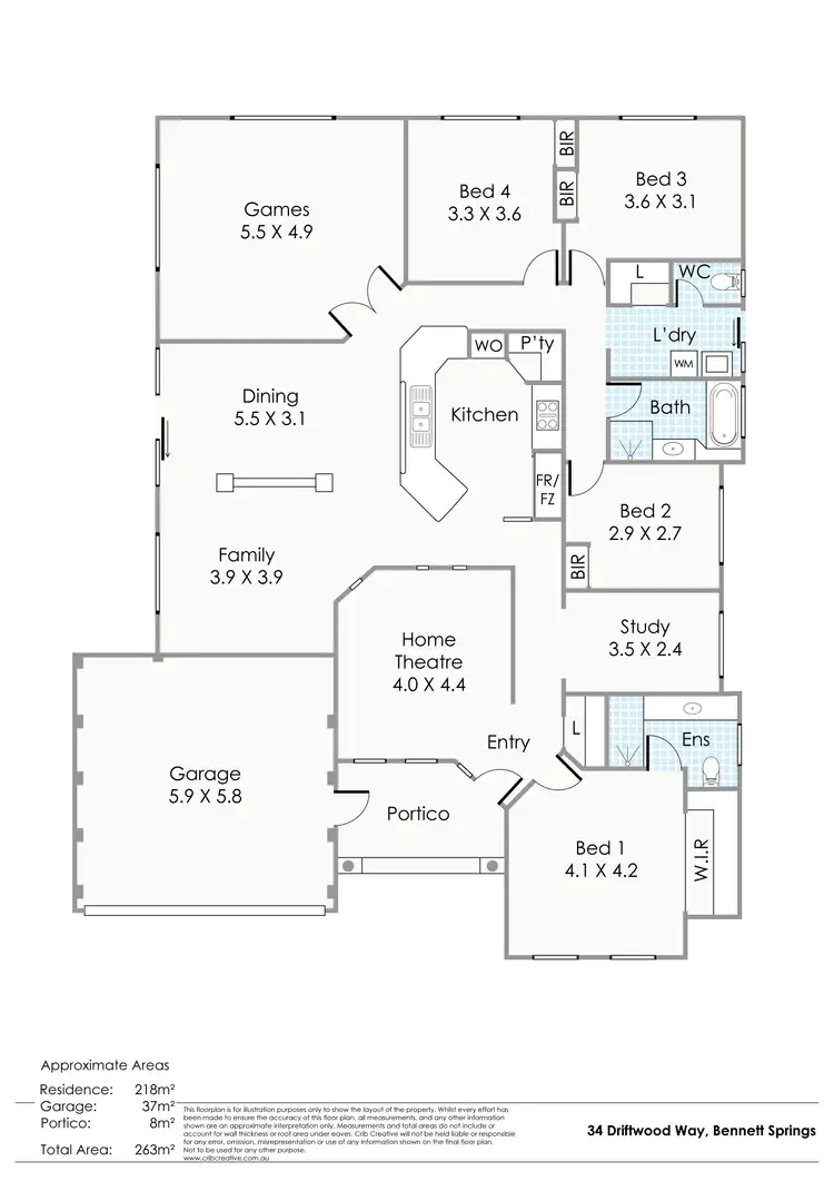 Floorplan of Homely house listing, 34 Driftwood Way, Bennett Springs WA 6063