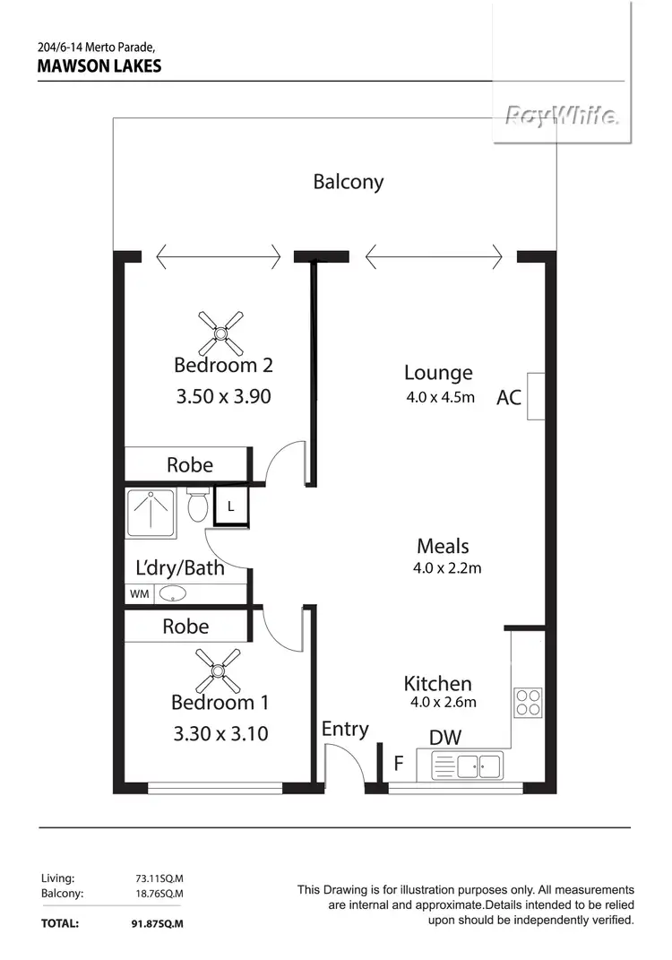 Floorplan of Homely apartment listing, 204/6-14 Metro Parade, Mawson Lakes SA 5095