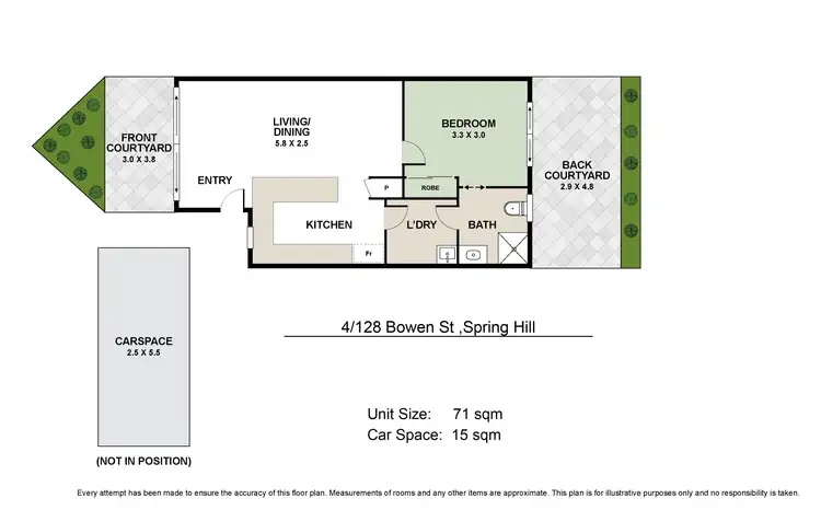 Floorplan of Homely apartment listing, 4/128 Bowen Street, Spring Hill QLD 4000