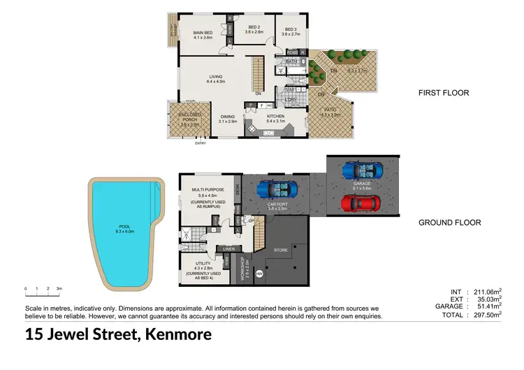 Floorplan of Homely house listing, 15 Jewel Street, Kenmore QLD 4069