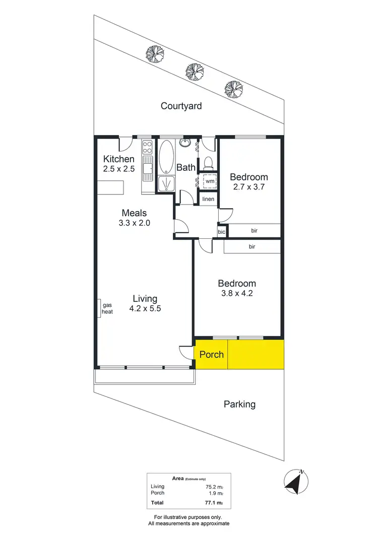 Floorplan of Homely unit listing, 3/50 Walkers Road, Somerton Park SA 5044