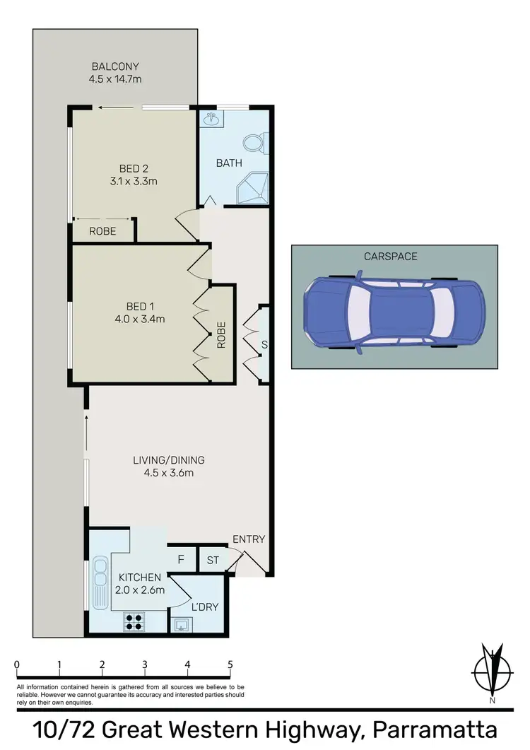 Floorplan of Homely unit listing, 10/72 Great Western Highway, Parramatta NSW 2150