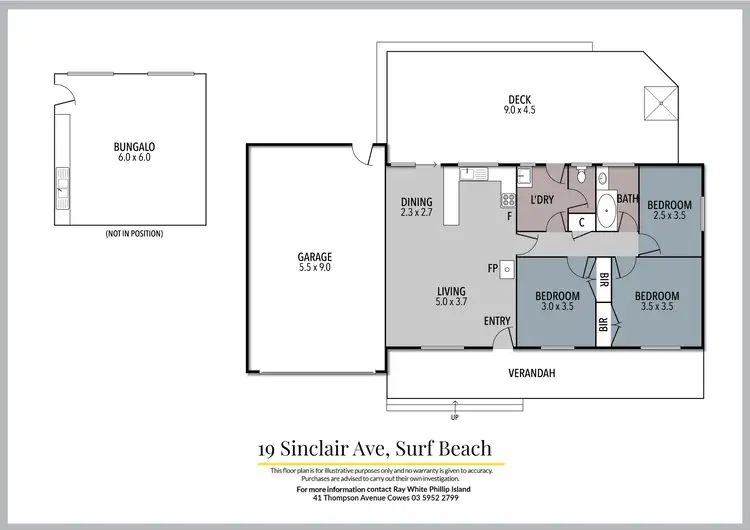 Floorplan of Homely house listing, 19 Sinclair Avenue, Surf Beach VIC 3922