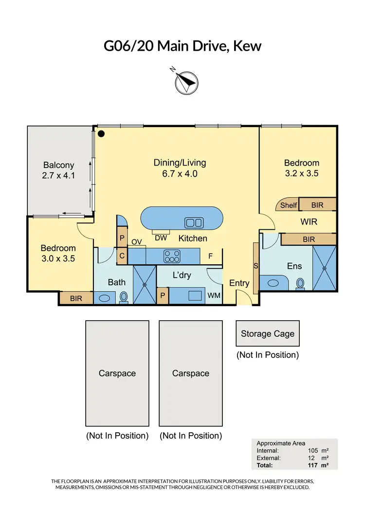 Floorplan of Homely apartment listing, G06/20 Main Drive, Kew VIC 3101