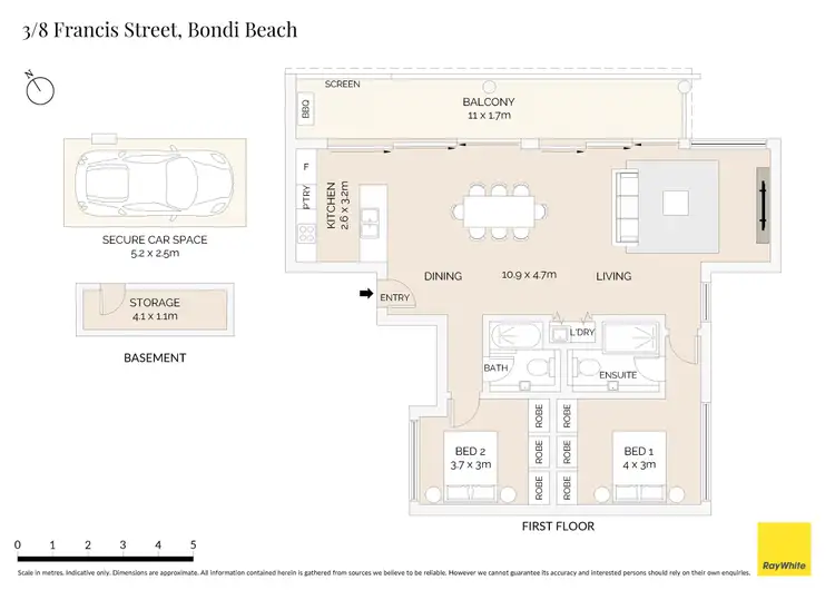 Floorplan of Homely apartment listing, 3/8 Francis Street, Bondi Beach NSW 2026