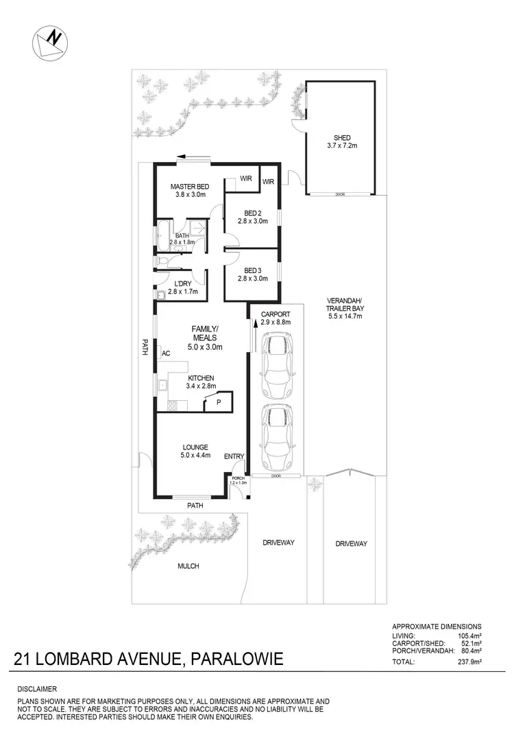 Floorplan of Homely house listing, 21 Lombard Avenue, Paralowie SA 5108