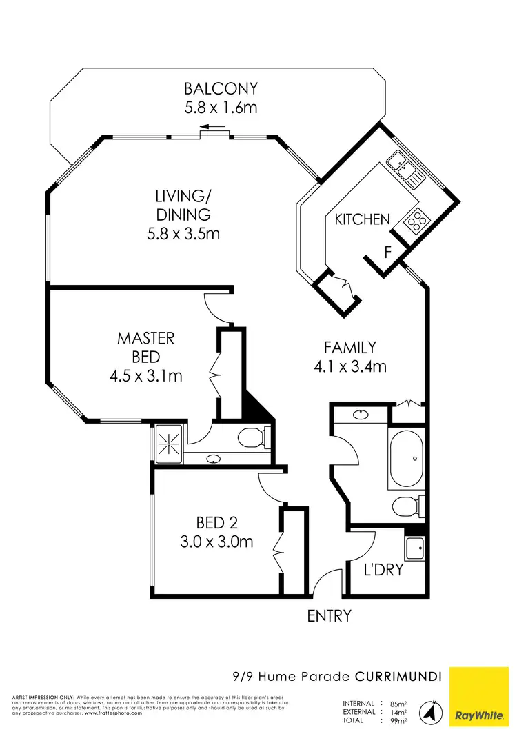 Floorplan of Homely unit listing, Unit 9/9 Hume Parade, Currimundi QLD 4551