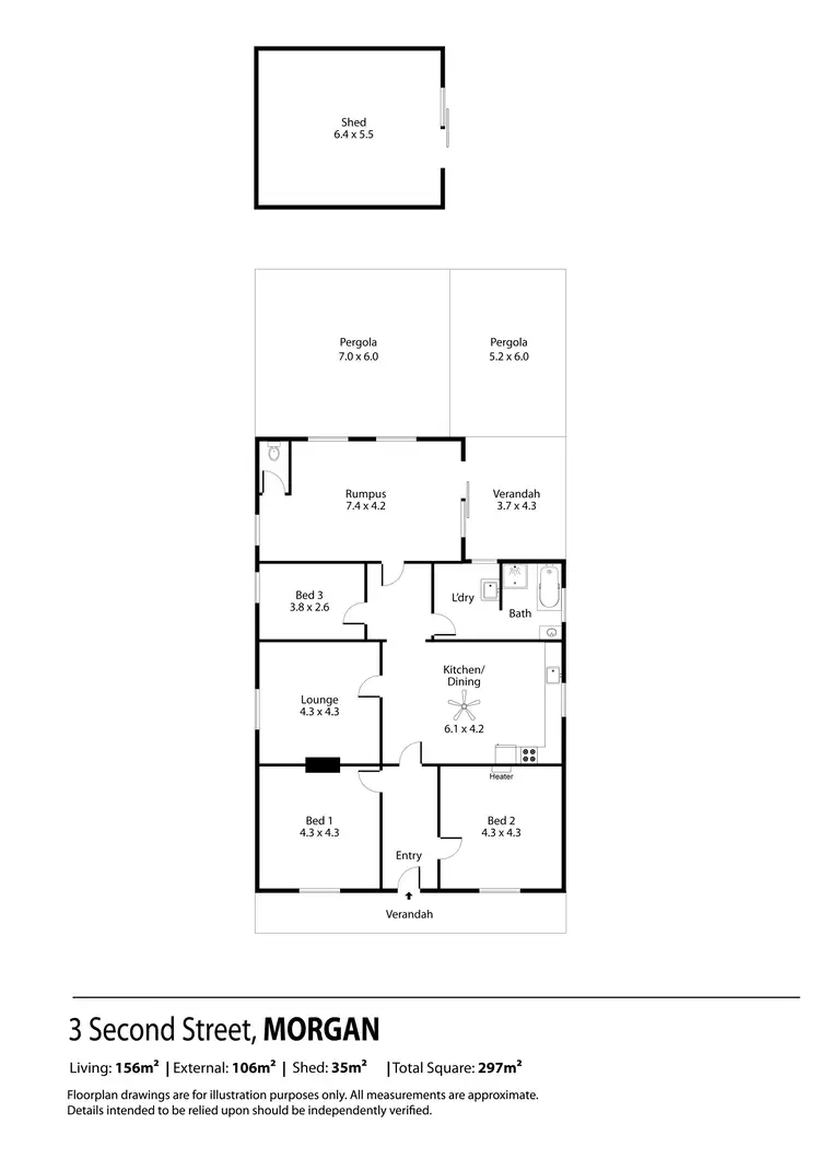 Floorplan of Homely house listing, 3 Second Street, Morgan SA 5320