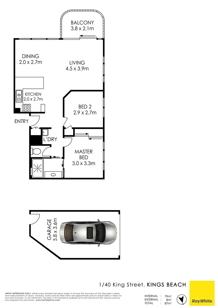 Floorplan of Homely unit listing, Unit 1/40 King Street, Kings Beach QLD 4551