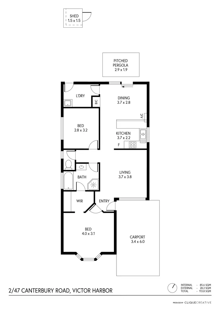 Floorplan of Homely villa listing, 2/47 Canterbury Road, Victor Harbor SA 5211