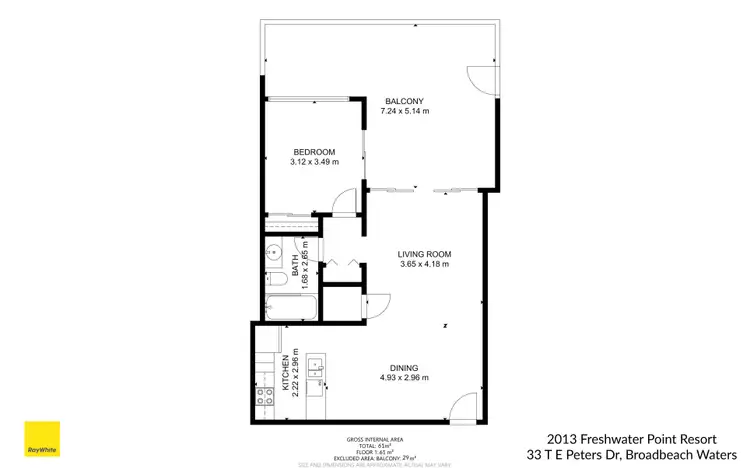 Floorplan of Homely apartment listing, 2013/33 T E Peters Drive, Broadbeach Waters QLD 4218