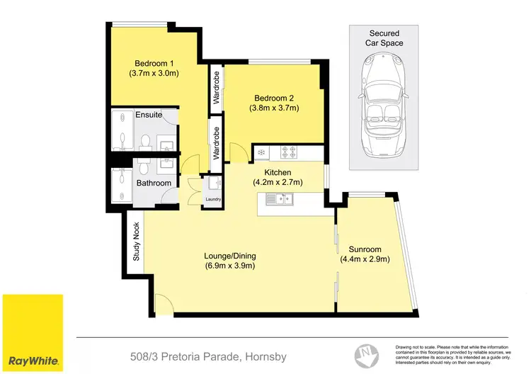 Floorplan of Homely apartment listing, 508/3 Pretoria Parade, Hornsby NSW 2077