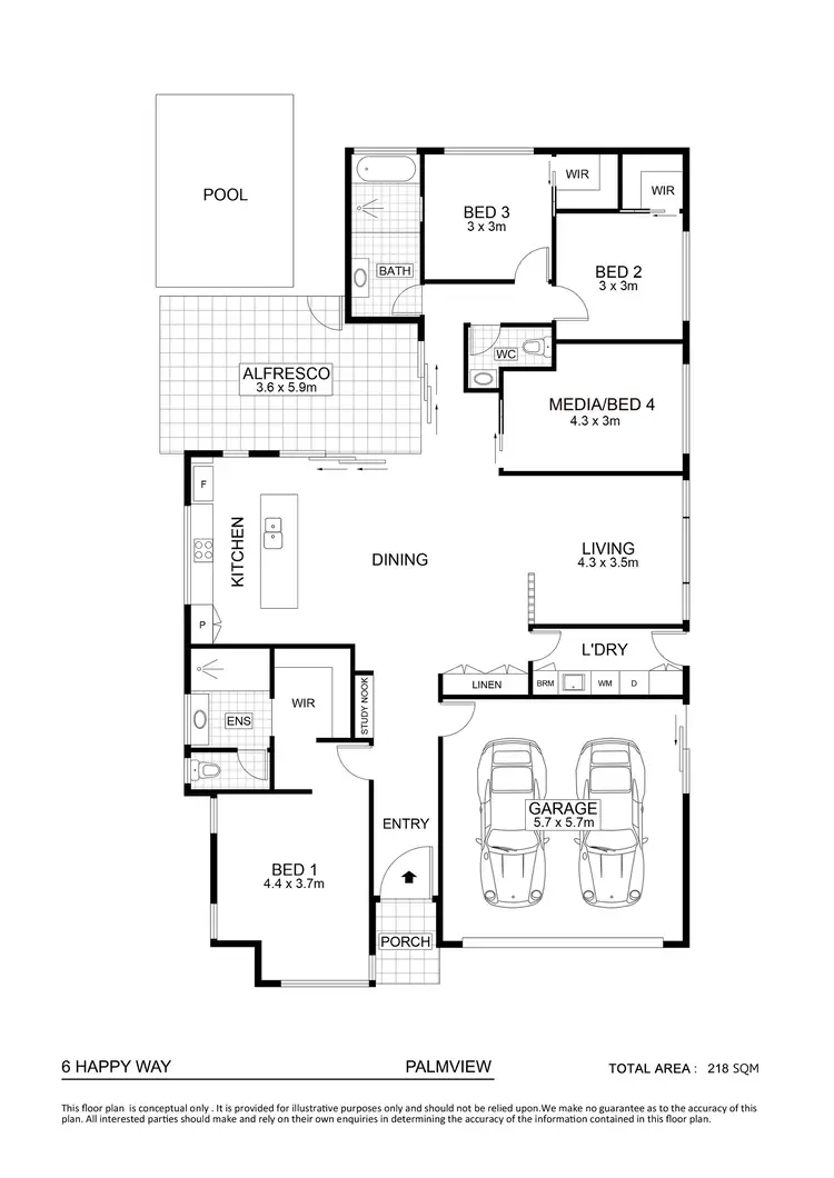 Floorplan of Homely house listing, 6 Happy Way, Palmview QLD 4553