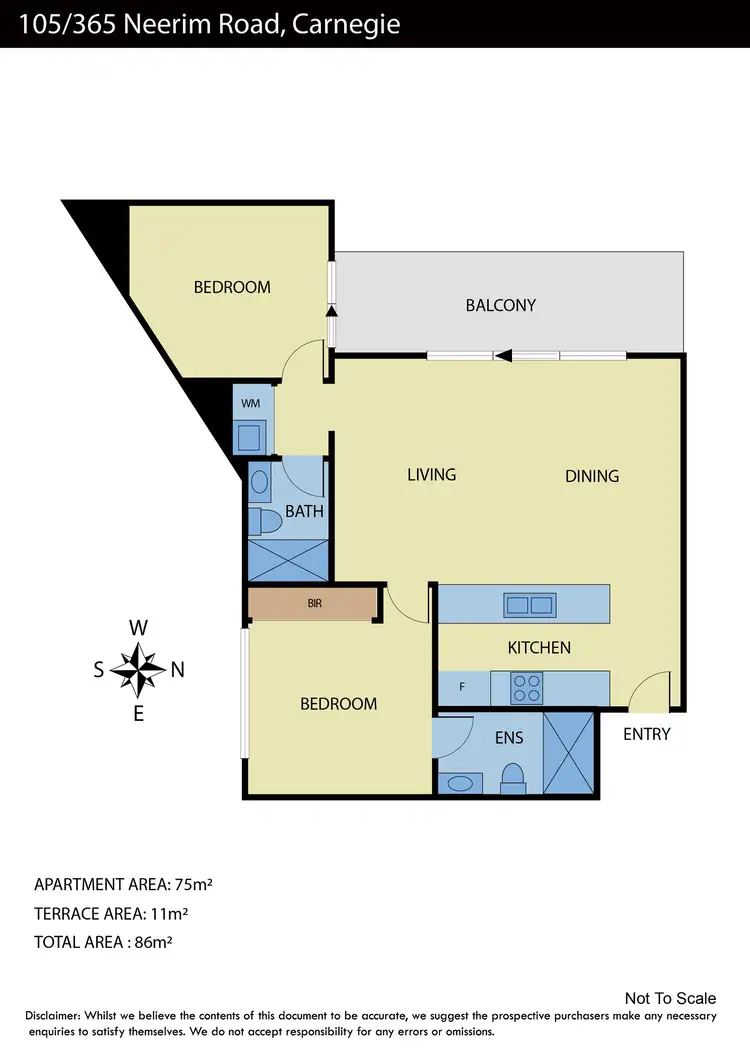 Floorplan of Homely apartment listing, 105/365 Neerim Road, Carnegie VIC 3163