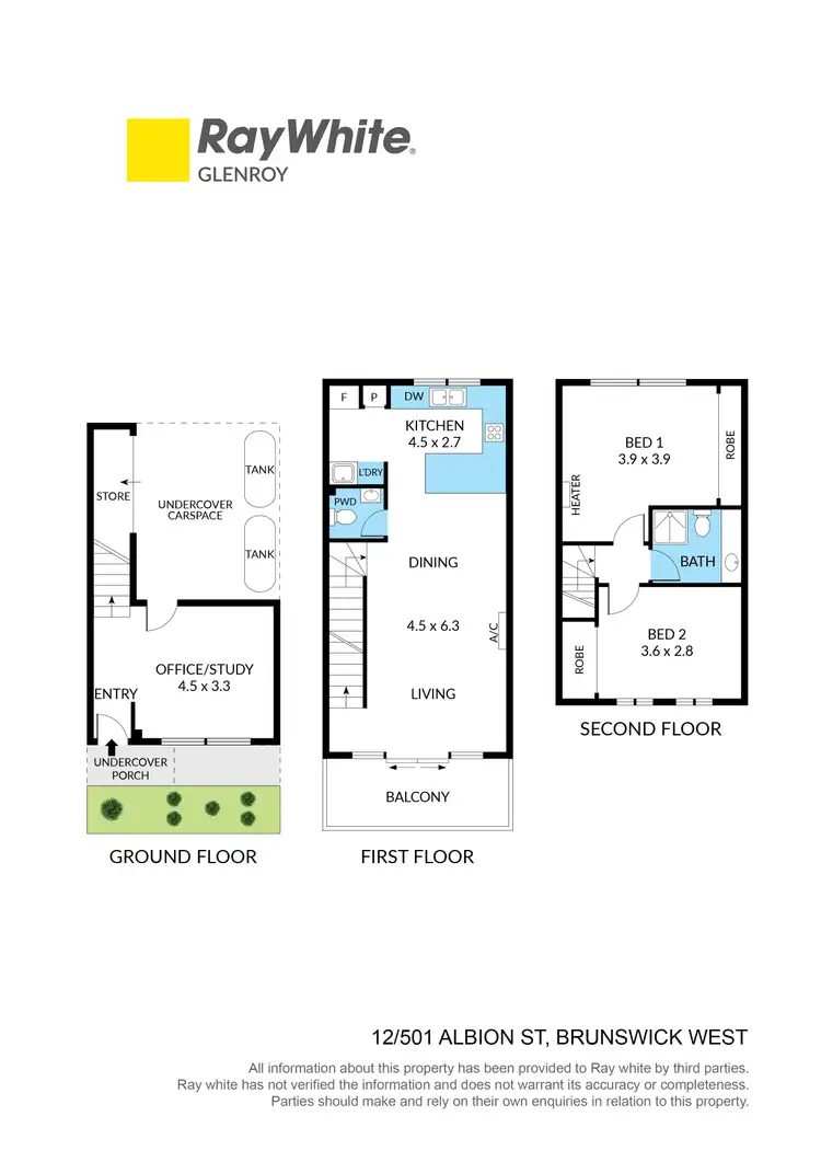 Floorplan of Homely townhouse listing, 12/501 Albion Street, Brunswick West VIC 3055