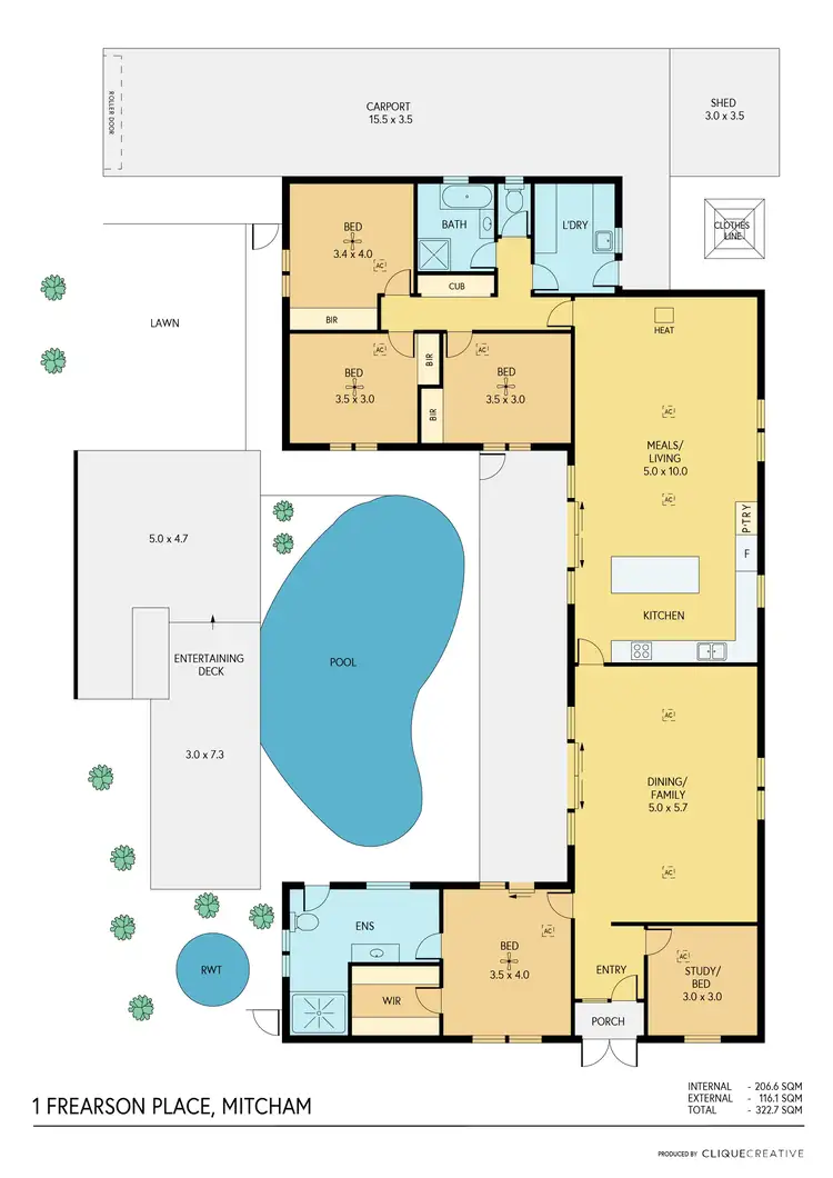 Floorplan of Homely house listing, 1 Frearson Place, Mitcham SA 5062