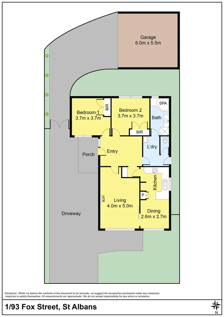 Floorplan of Homely unit listing, 1/93 Fox Street, St Albans VIC 3021