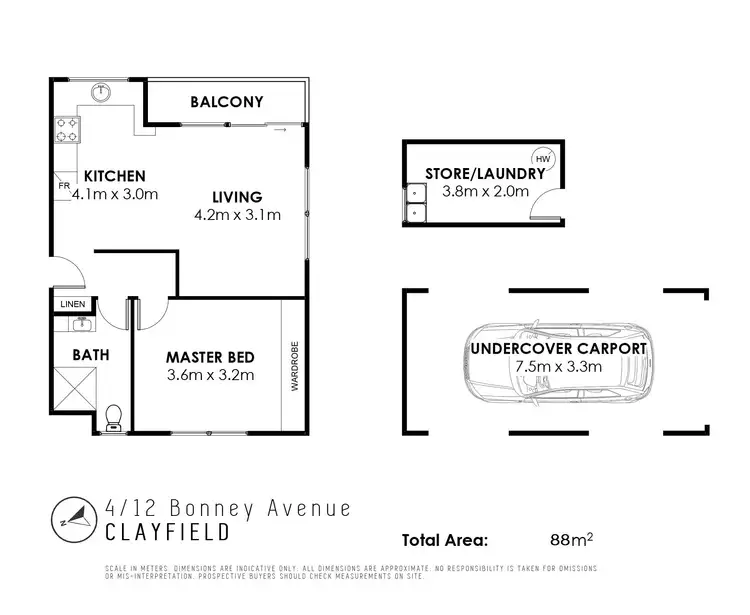 Floorplan of Homely unit listing, 4/12 Bonney Avenue, Clayfield QLD 4011