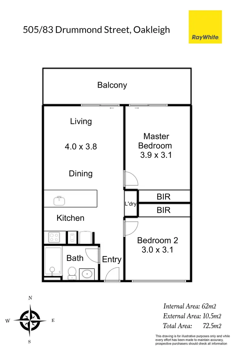 Floorplan of Homely apartment listing, 505/83 Drummond Street, Oakleigh VIC 3166