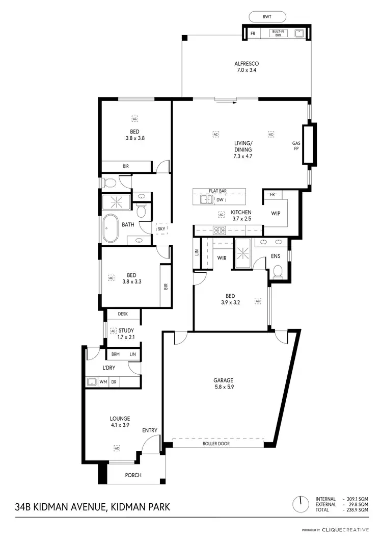 Floorplan of Homely house listing, 34B Kidman Avenue, Kidman Park SA 5025
