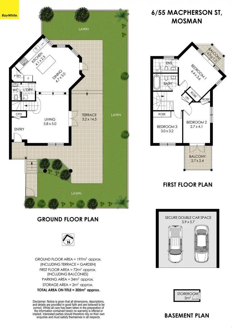 Floorplan of Homely townhouse listing, 6/55 Macpherson Street, Mosman NSW 2088