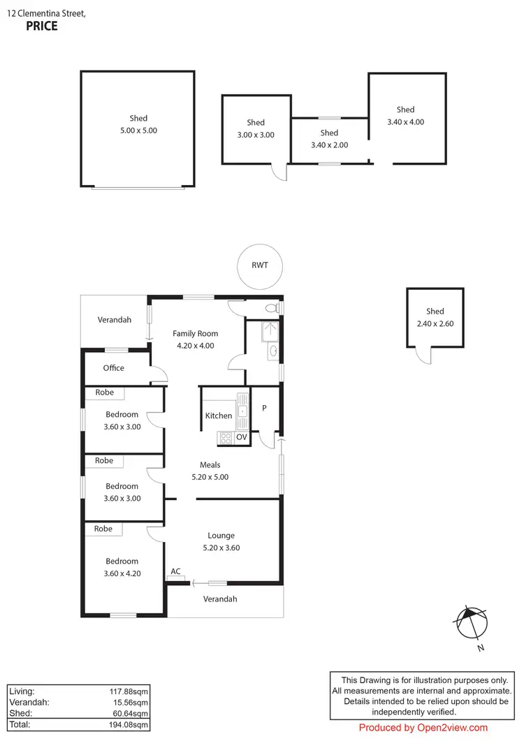 Floorplan of Homely house listing, 12 Clemintina Street, Price SA 5570