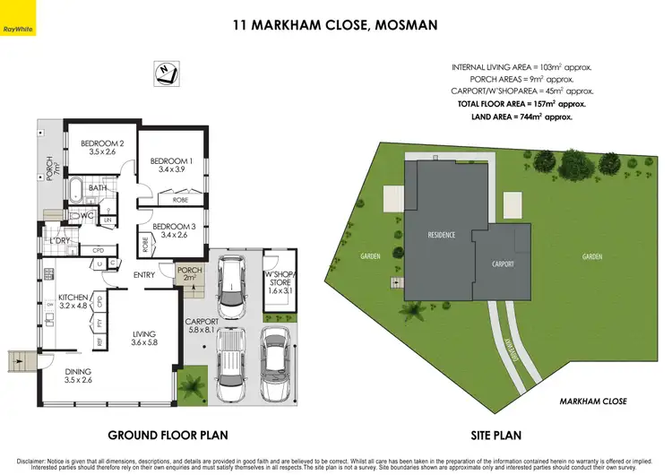 Floorplan of Homely house listing, 11 Markham Close, Mosman NSW 2088