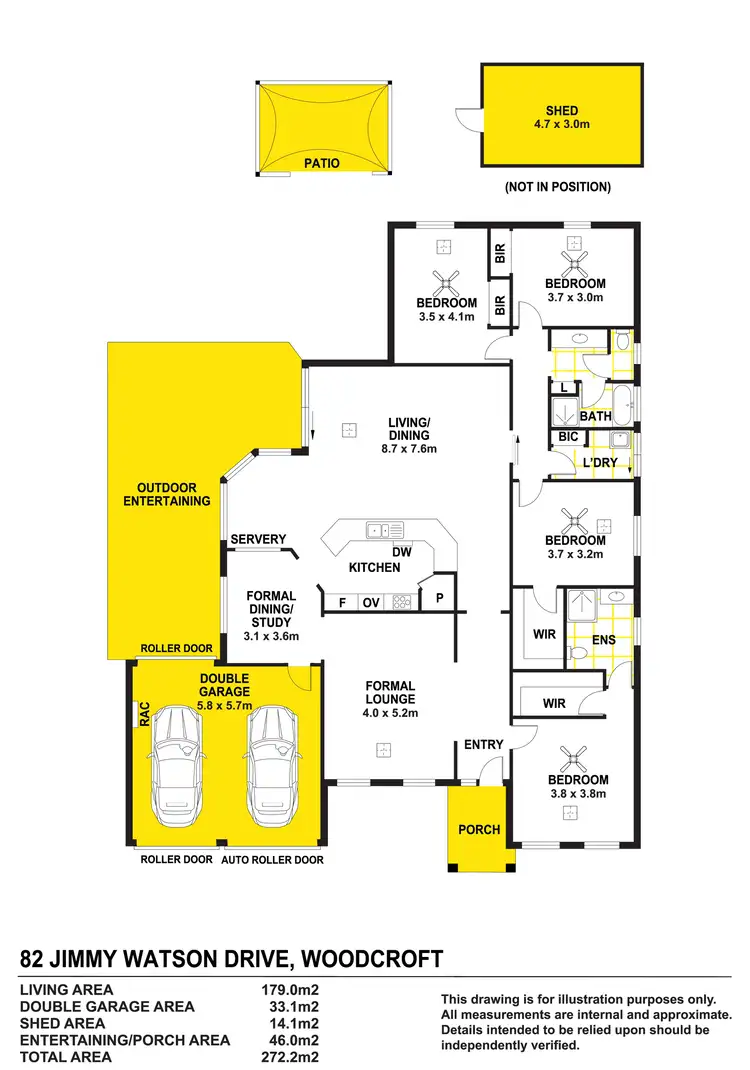 Floorplan of Homely house listing, 82 Jimmy Watson Drive, Woodcroft SA 5162